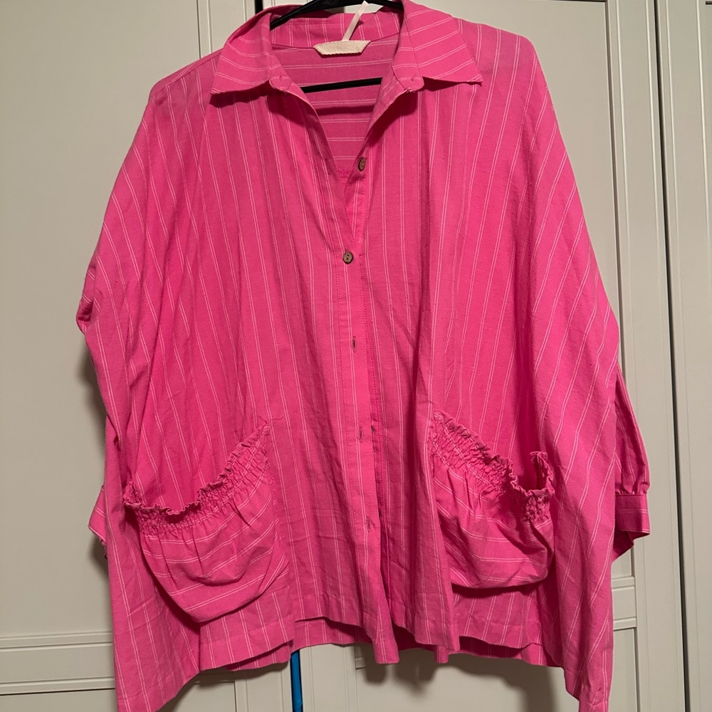 Free People oversized button down shirt